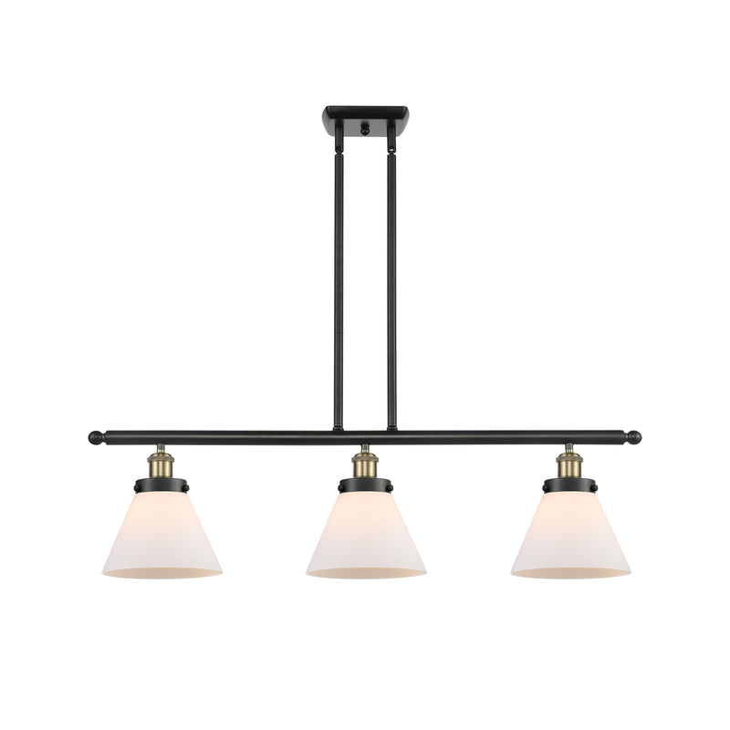 Cone Island Light shown in the Black Antique Brass finish with a Matte White shade