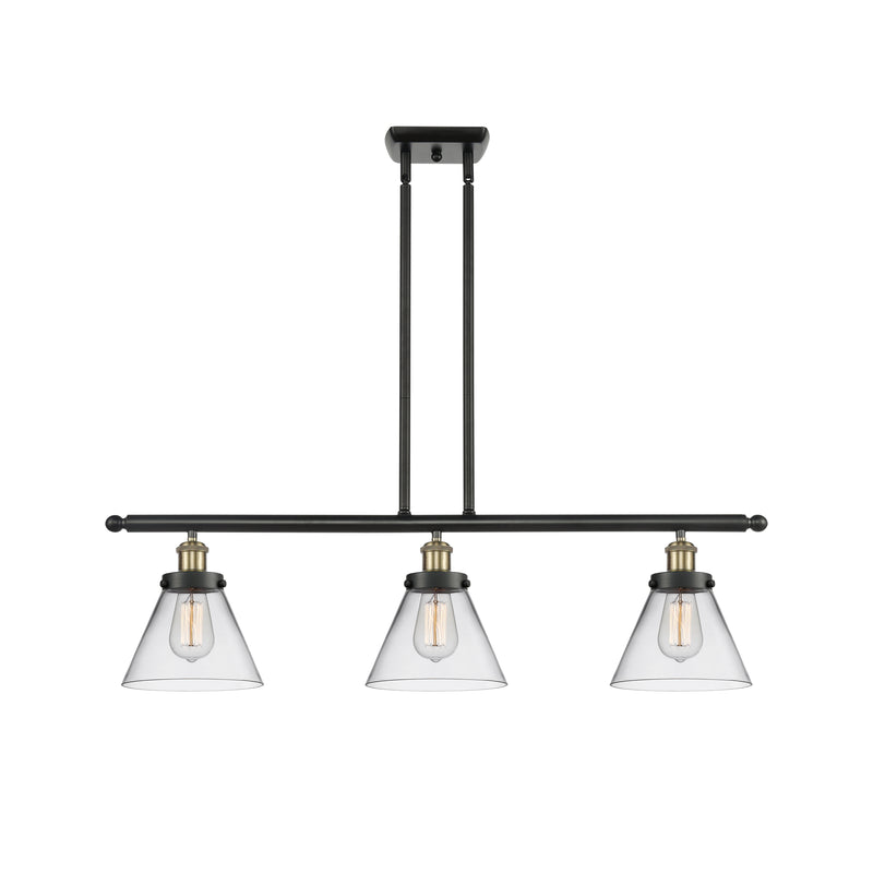 Cone Island Light shown in the Black Antique Brass finish with a Clear shade