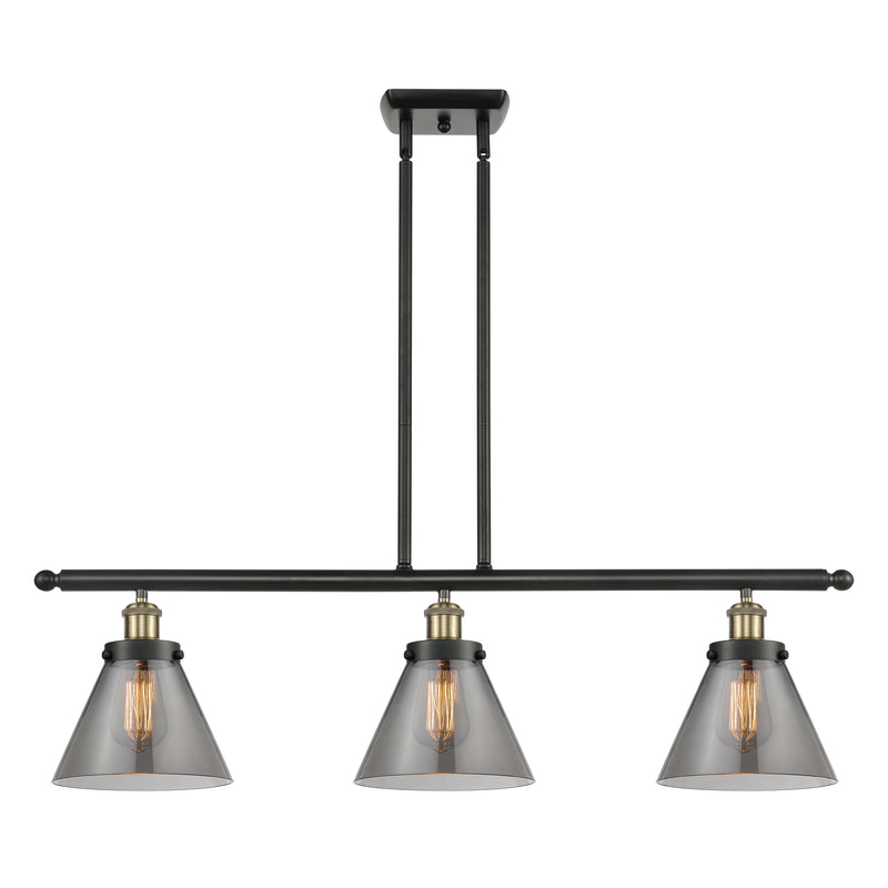 Cone Island Light shown in the Black Antique Brass finish with a Plated Smoke shade