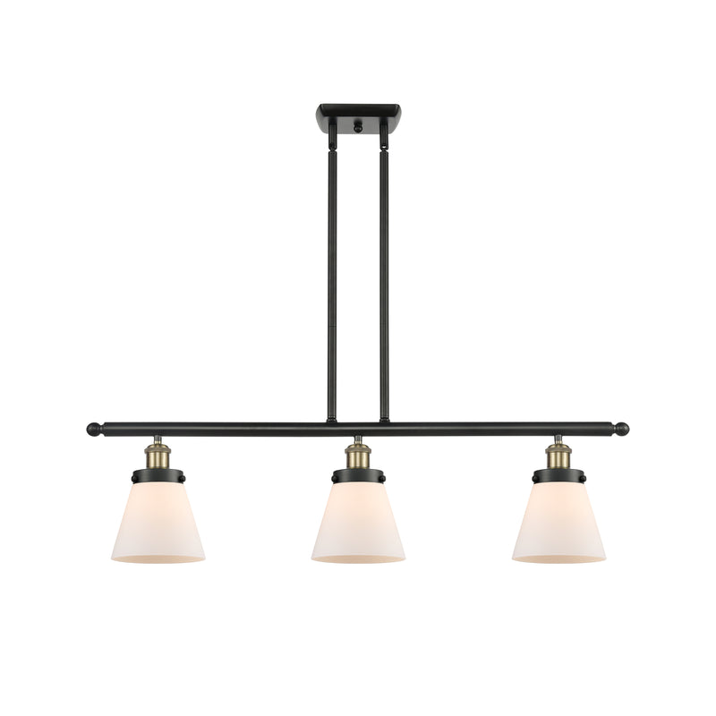 Cone Island Light shown in the Black Antique Brass finish with a Matte White shade