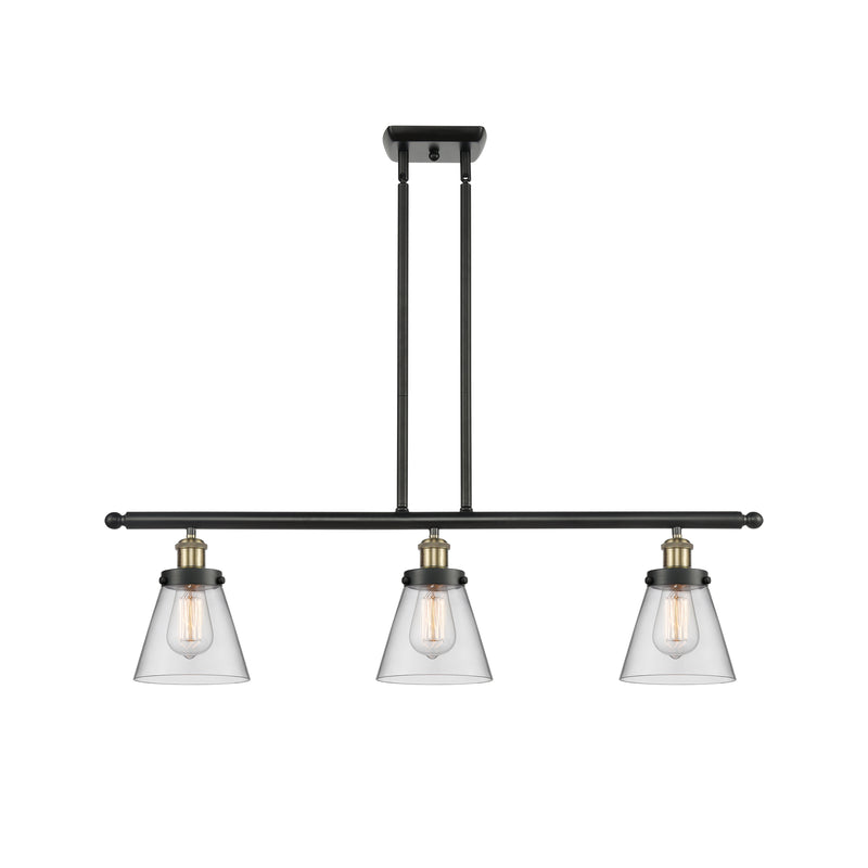 Cone Island Light shown in the Black Antique Brass finish with a Clear shade