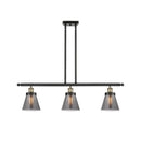 Cone Island Light shown in the Black Antique Brass finish with a Plated Smoke shade