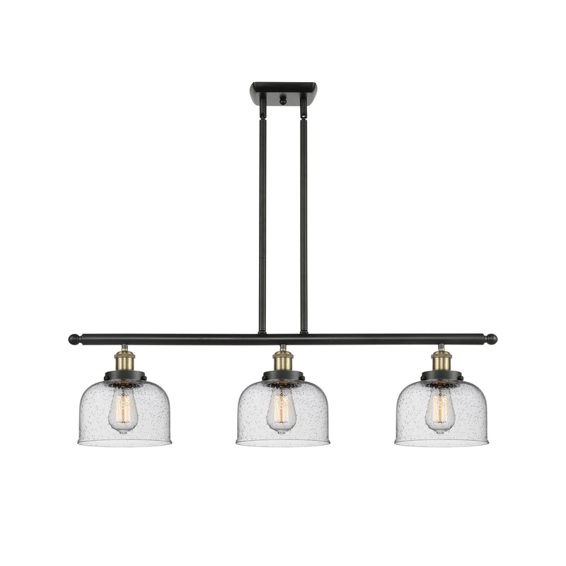 Bell Island Light shown in the Black Antique Brass finish with a Seedy shade