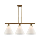 Cone Island Light shown in the Brushed Brass finish with a Matte White shade