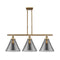 Cone Island Light shown in the Brushed Brass finish with a Plated Smoke shade