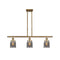 Bell Island Light shown in the Brushed Brass finish with a Plated Smoke shade