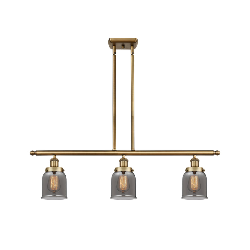 Bell Island Light shown in the Brushed Brass finish with a Plated Smoke shade