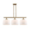 Bell Island Light shown in the Brushed Brass finish with a Matte White shade