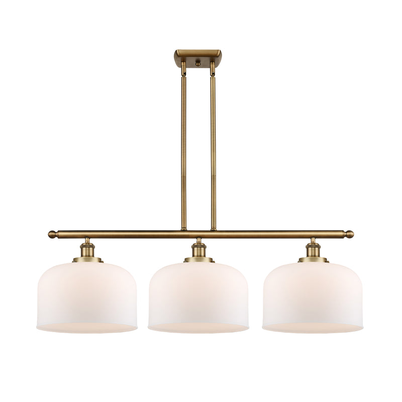 Bell Island Light shown in the Brushed Brass finish with a Matte White shade