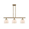 Bell Island Light shown in the Brushed Brass finish with a Matte White shade