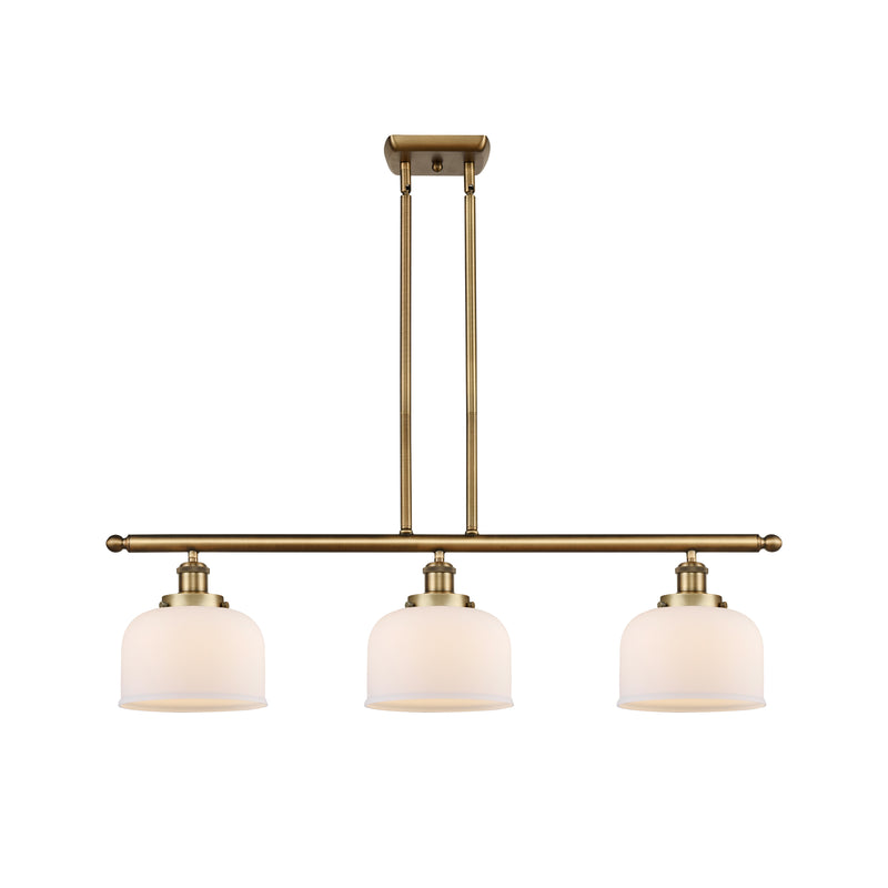 Bell Island Light shown in the Brushed Brass finish with a Matte White shade