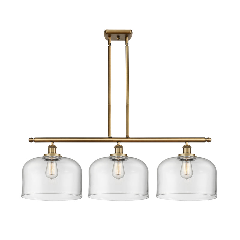 Bell Island Light shown in the Brushed Brass finish with a Clear shade