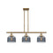 Bell Island Light shown in the Brushed Brass finish with a Plated Smoke shade