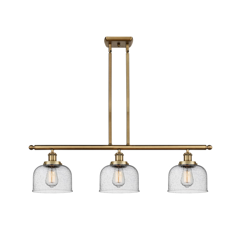 Bell Island Light shown in the Brushed Brass finish with a Seedy shade