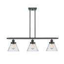 Cone Island Light shown in the Matte Black finish with a Seedy shade