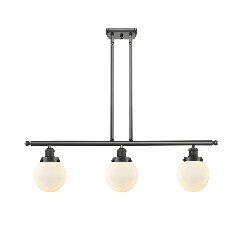 Beacon Island Light shown in the Oil Rubbed Bronze finish with a Matte White shade