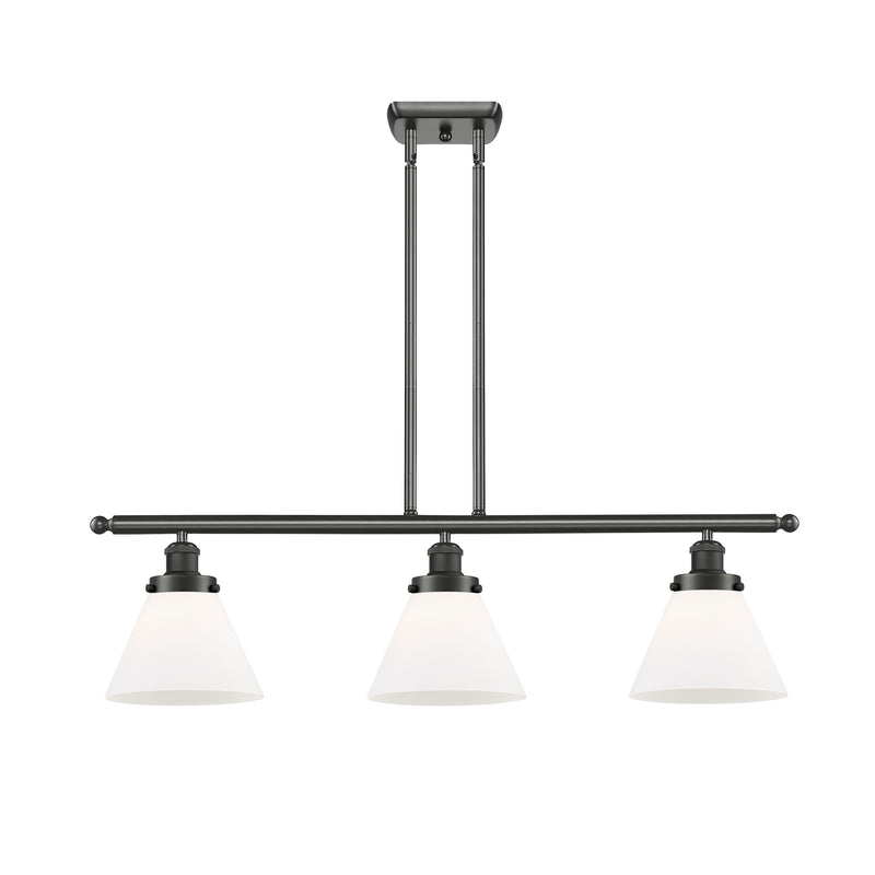 Cone Island Light shown in the Oil Rubbed Bronze finish with a Matte White shade