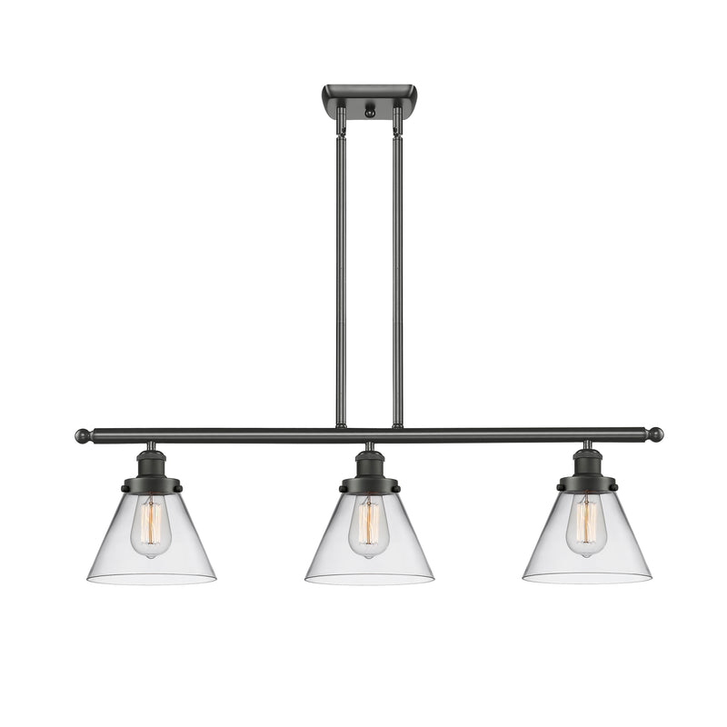 Cone Island Light shown in the Oil Rubbed Bronze finish with a Clear shade