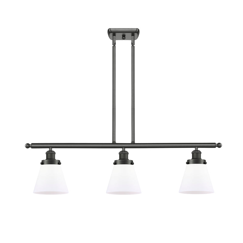 Cone Island Light shown in the Oil Rubbed Bronze finish with a Matte White shade