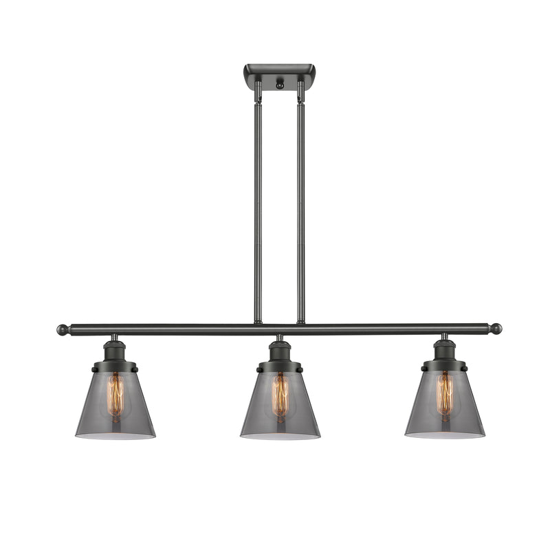 Cone Island Light shown in the Oil Rubbed Bronze finish with a Plated Smoke shade