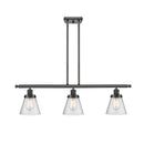 Cone Island Light shown in the Oil Rubbed Bronze finish with a Seedy shade