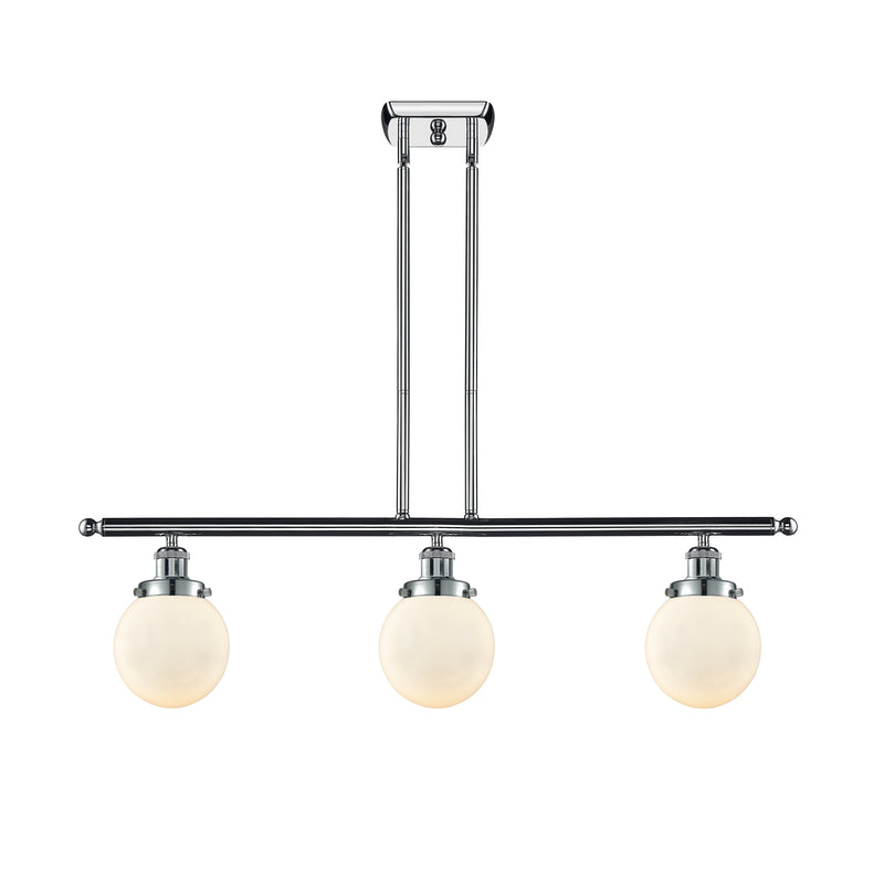 Beacon Island Light shown in the Polished Chrome finish with a Matte White shade