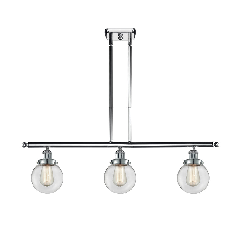 Beacon Island Light shown in the Polished Chrome finish with a Clear shade