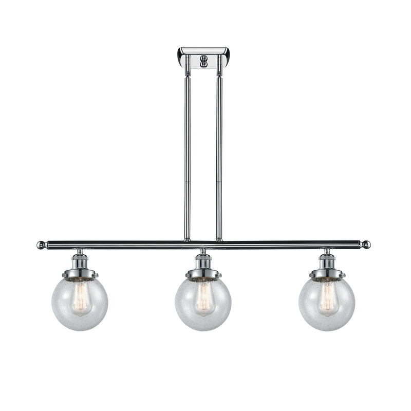 Beacon Island Light shown in the Polished Chrome finish with a Seedy shade