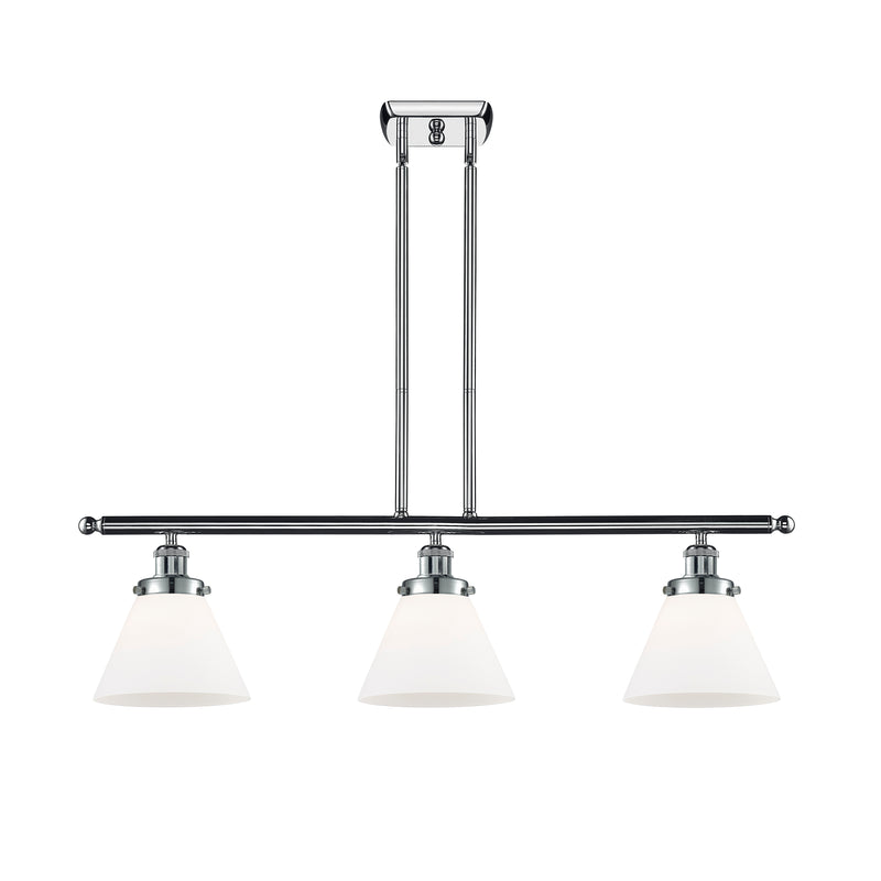 Cone Island Light shown in the Polished Chrome finish with a Matte White shade