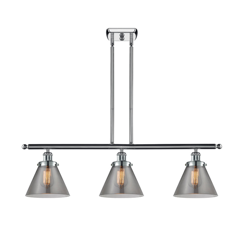 Cone Island Light shown in the Polished Chrome finish with a Plated Smoke shade