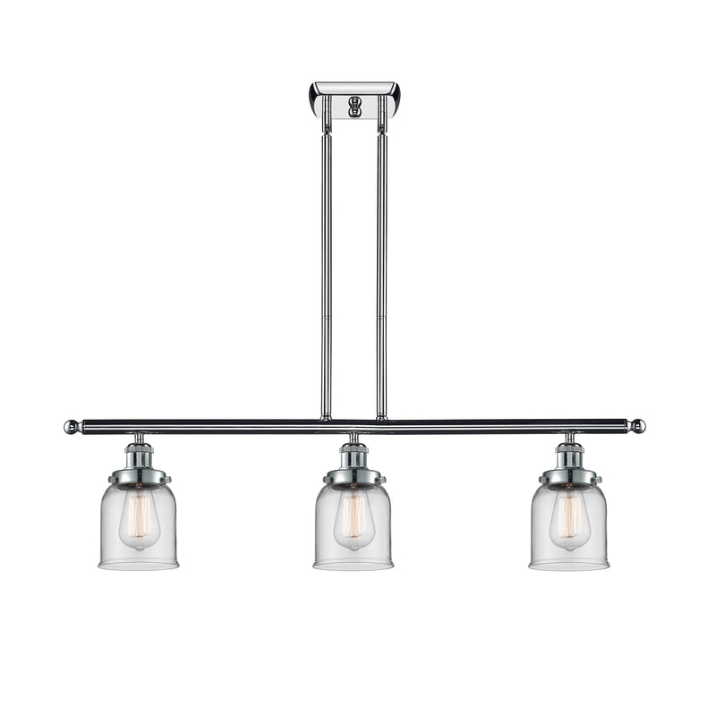 Bell Island Light shown in the Polished Chrome finish with a Clear shade