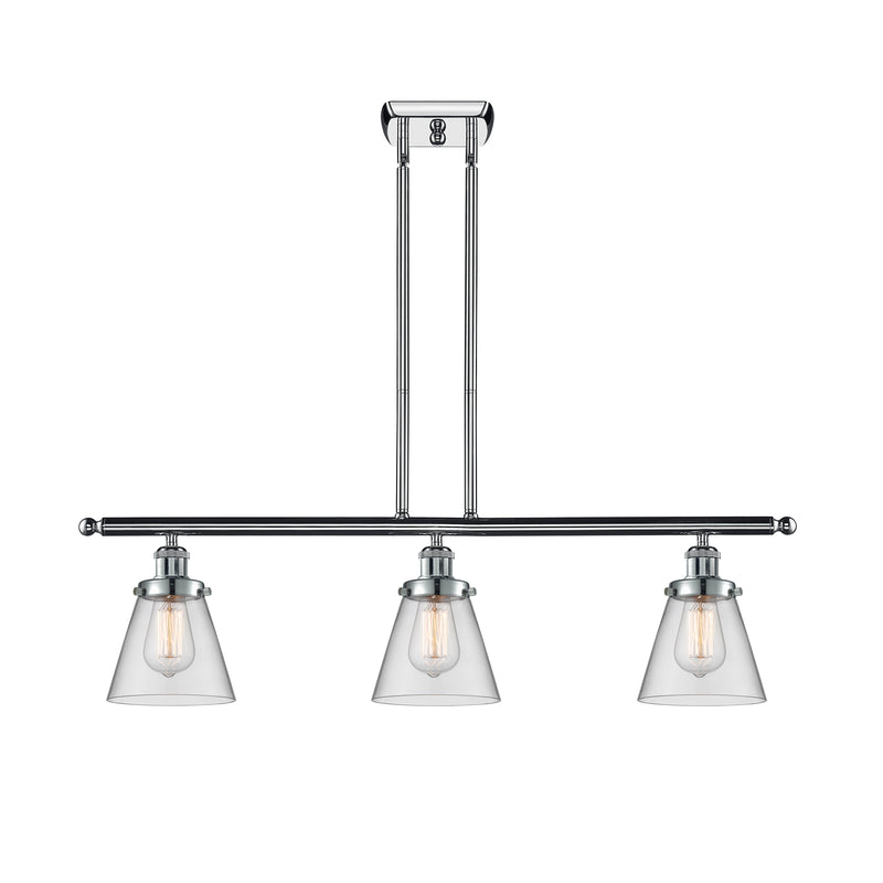 Cone Island Light shown in the Polished Chrome finish with a Clear shade