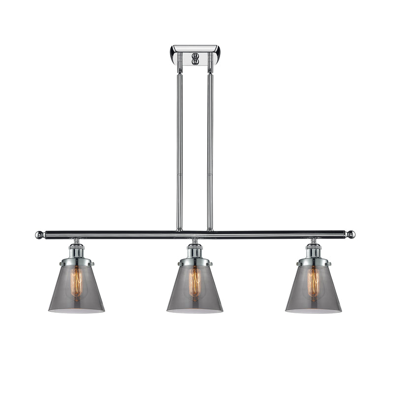 Cone Island Light shown in the Polished Chrome finish with a Plated Smoke shade