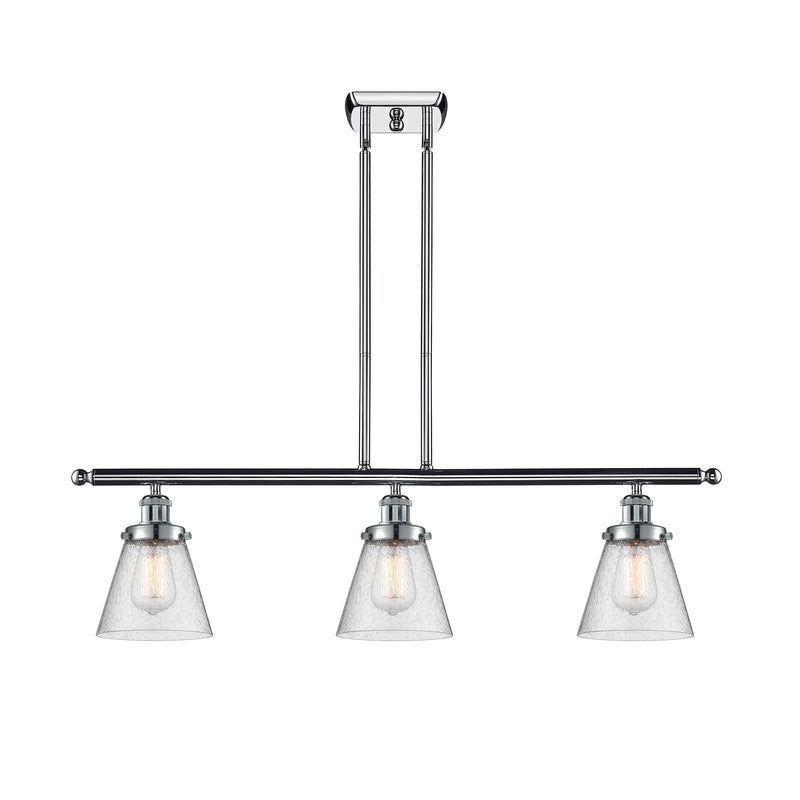 Cone Island Light shown in the Polished Chrome finish with a Seedy shade