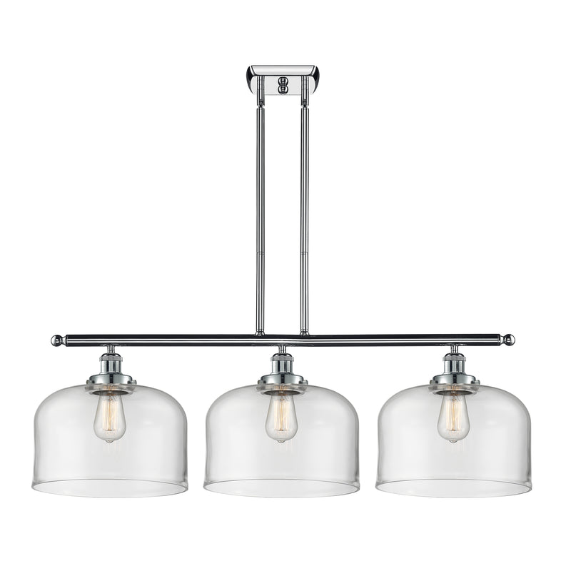 Bell Island Light shown in the Polished Chrome finish with a Clear shade