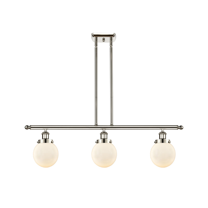 Beacon Island Light shown in the Polished Nickel finish with a Matte White shade