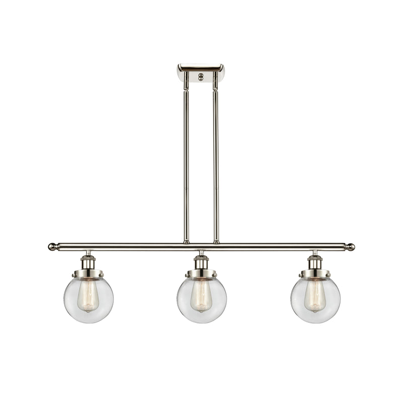 Beacon Island Light shown in the Polished Nickel finish with a Clear shade