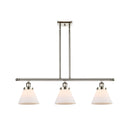 Cone Island Light shown in the Polished Nickel finish with a Matte White shade