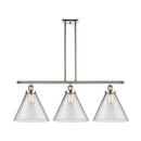 Cone Island Light shown in the Polished Nickel finish with a Clear shade