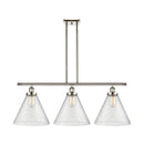 Cone Island Light shown in the Polished Nickel finish with a Seedy shade