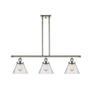 Cone Island Light shown in the Polished Nickel finish with a Seedy shade