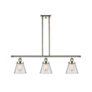 Cone Island Light shown in the Polished Nickel finish with a Clear shade