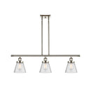 Cone Island Light shown in the Polished Nickel finish with a Seedy shade