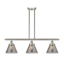 Cone Island Light shown in the Brushed Satin Nickel finish with a Plated Smoke shade