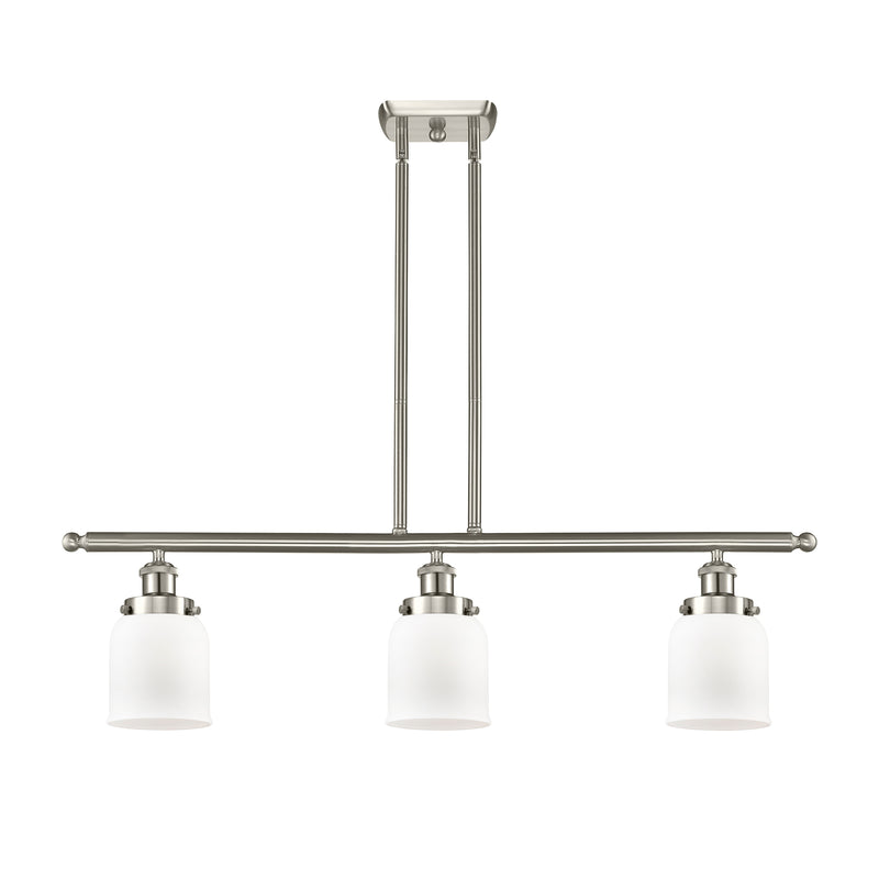 Bell Island Light shown in the Brushed Satin Nickel finish with a Matte White shade