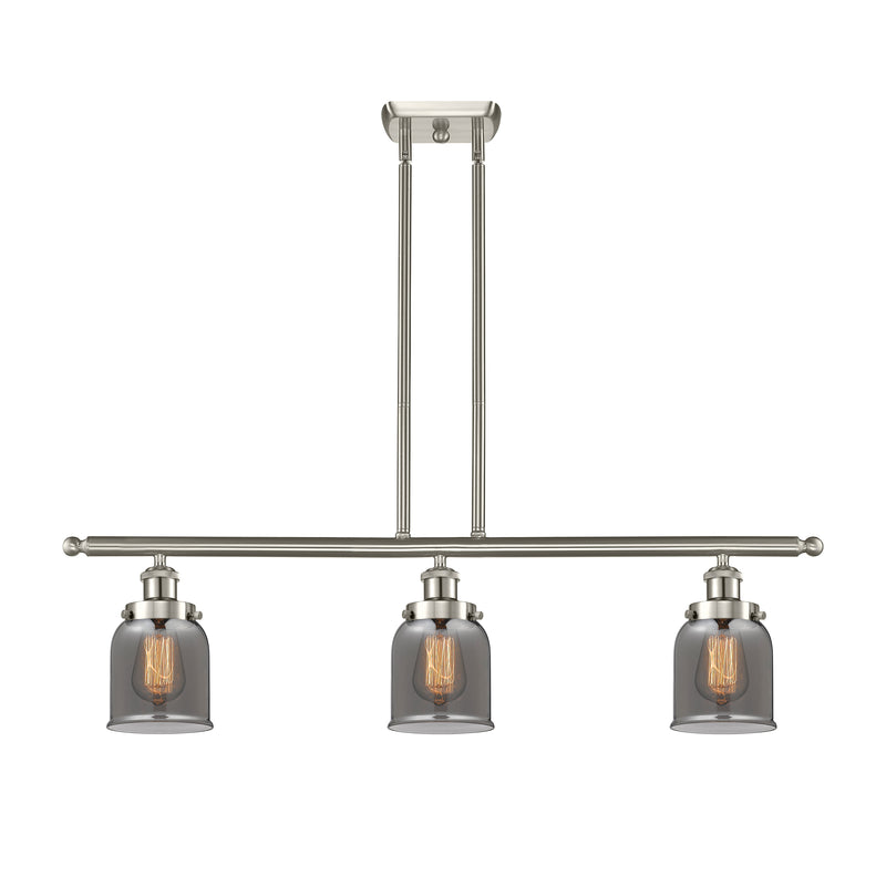 Bell Island Light shown in the Brushed Satin Nickel finish with a Plated Smoke shade