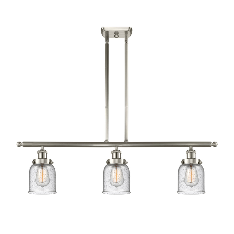 Bell Island Light shown in the Brushed Satin Nickel finish with a Seedy shade