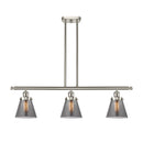 Cone Island Light shown in the Brushed Satin Nickel finish with a Plated Smoke shade