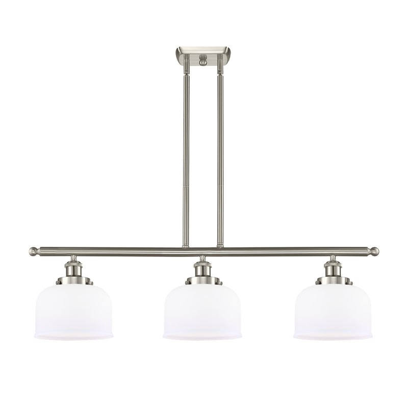 Bell Island Light shown in the Brushed Satin Nickel finish with a Matte White shade