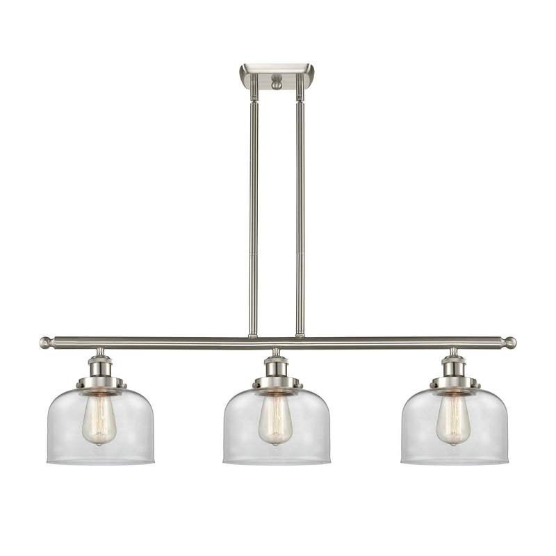 Bell Island Light shown in the Brushed Satin Nickel finish with a Clear shade